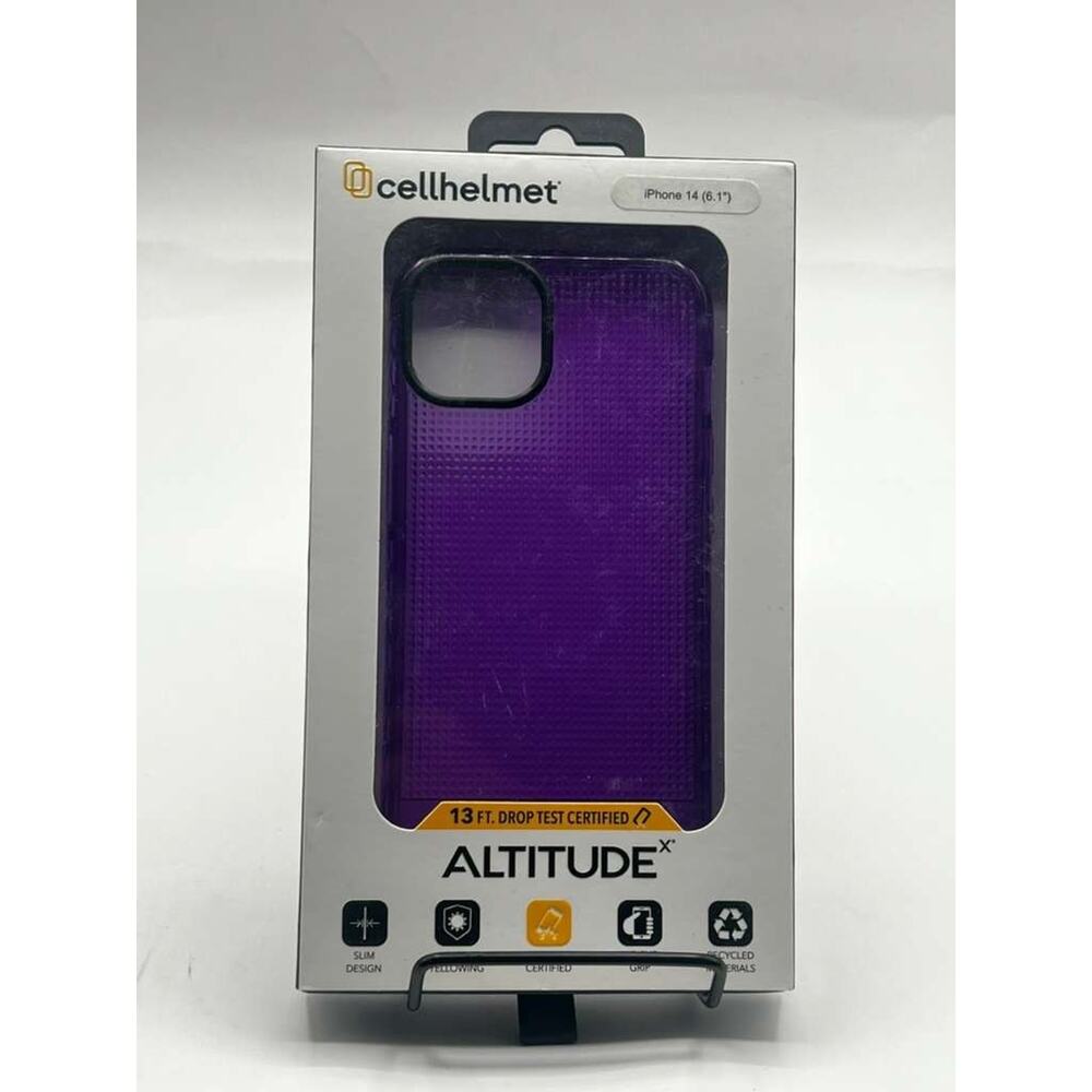 Cellhelmet Altitude x Series Case for Apple iPhone 14, Transparent Purple Slim